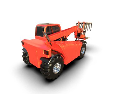 Buldozer arka planda izole edildi. 3d görüntüleme - illüstrasyon