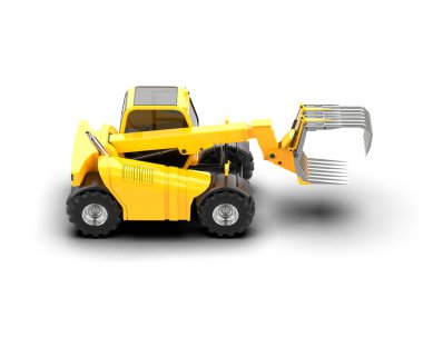 Buldozer arka planda izole edildi. 3d görüntüleme - illüstrasyon