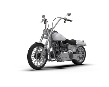 Motosiklet arka planda izole edilmiş. 3d görüntüleme - illüstrasyon