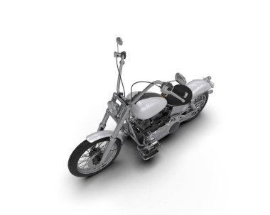 Motosiklet arka planda izole edilmiş. 3d görüntüleme - illüstrasyon