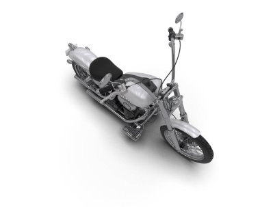 Motosiklet arka planda izole edilmiş. 3d görüntüleme - illüstrasyon