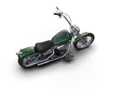 Motosiklet arka planda izole edilmiş. 3d görüntüleme - illüstrasyon