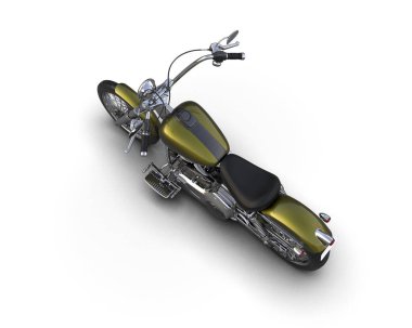 Motosiklet arka planda izole edilmiş. 3d görüntüleme - illüstrasyon