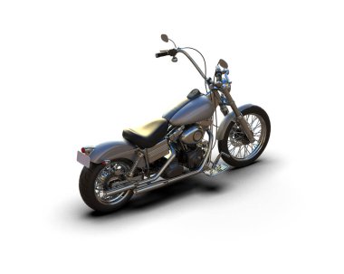 Motosiklet arka planda izole edilmiş. 3d görüntüleme - illüstrasyon