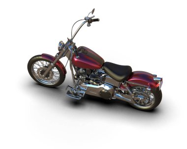 Motosiklet arka planda izole edilmiş. 3d görüntüleme - illüstrasyon