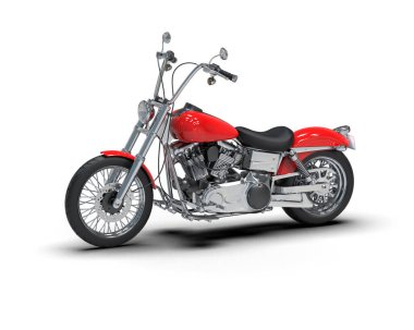 Motosiklet arka planda izole edilmiş. 3d görüntüleme - illüstrasyon