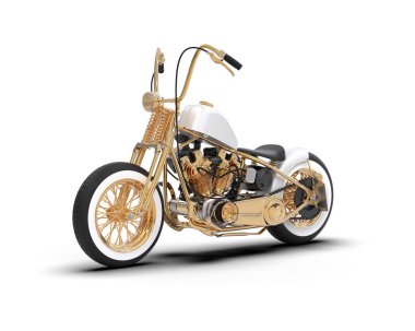 Motosiklet arka planda izole edilmiş. 3d görüntüleme - illüstrasyon