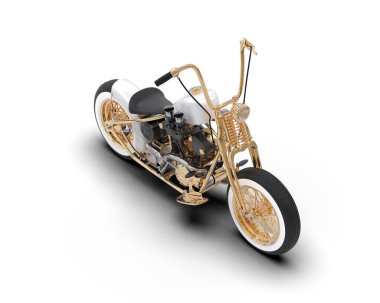 Motosiklet arka planda izole edilmiş. 3d görüntüleme - illüstrasyon