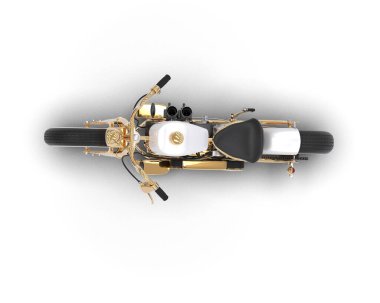 Motosiklet arka planda izole edilmiş. 3d görüntüleme - illüstrasyon