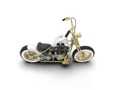 Motosiklet arka planda izole edilmiş. 3d görüntüleme - illüstrasyon