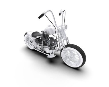 Motosiklet arka planda izole edilmiş. 3d görüntüleme - illüstrasyon