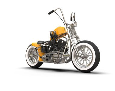 Motosiklet arka planda izole edilmiş. 3d görüntüleme - illüstrasyon