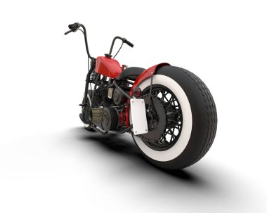 Motosiklet arka planda izole edilmiş. 3d görüntüleme - illüstrasyon