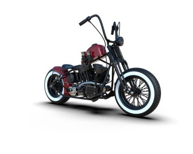 Motosiklet arka planda izole edilmiş. 3d görüntüleme - illüstrasyon