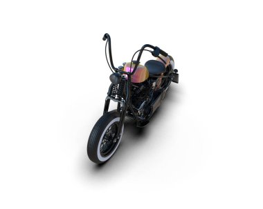 Motosiklet arka planda izole edilmiş. 3d görüntüleme - illüstrasyon