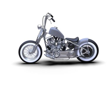motorcycle isolated on white background. 3d rendering - illustration