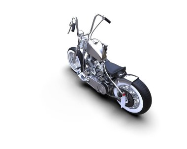 motorcycle isolated on white background. 3d rendering - illustration