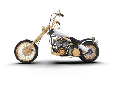 motorcycle isolated on white background. 3d rendering - illustration