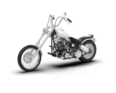 motorcycle isolated on white background. 3d rendering - illustration