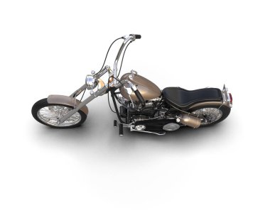 motorcycle isolated on white background. 3d rendering - illustration