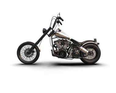 motorcycle isolated on white background. 3d rendering - illustration