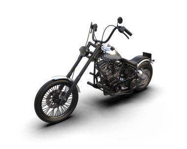 motorcycle isolated on white background. 3d rendering - illustration