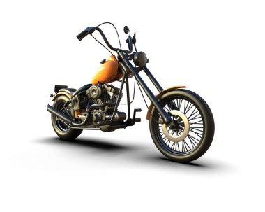 motorcycle isolated on white background. 3d rendering - illustration
