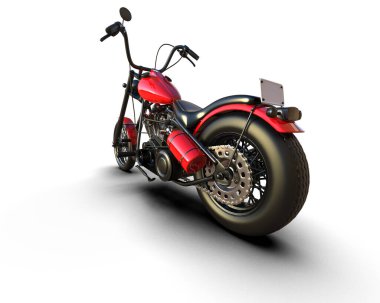 motorcycle isolated on white background. 3d rendering - illustration