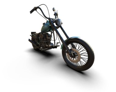 motorcycle isolated on white background. 3d rendering - illustration