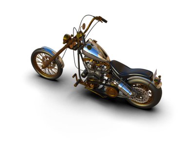 motorcycle isolated on white background. 3d rendering - illustration