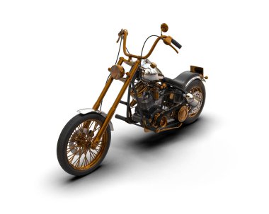 motorcycle isolated on white background. 3d rendering - illustration