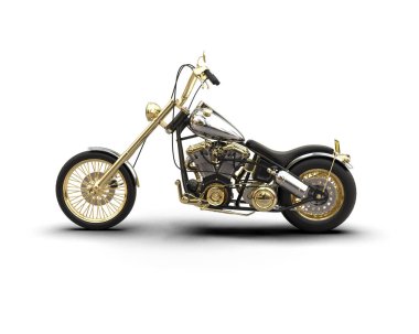 motorcycle isolated on white background. 3d rendering - illustration