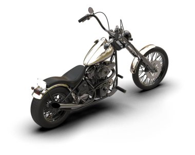 motorcycle isolated on white background. 3d rendering - illustration