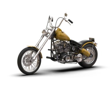 motorcycle isolated on white background. 3d rendering - illustration