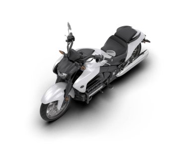 motorcycle isolated on white background. 3d rendering - illustration