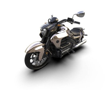 motorcycle isolated on white background. 3d rendering - illustration