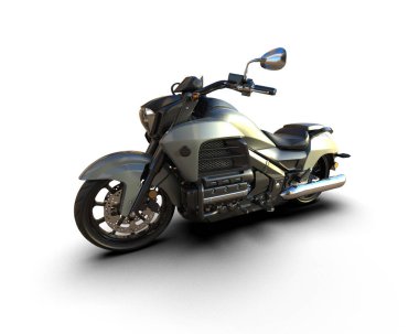 motorcycle isolated on white background. 3d rendering - illustration