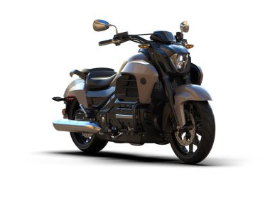 motorcycle isolated on white background. 3d rendering - illustration