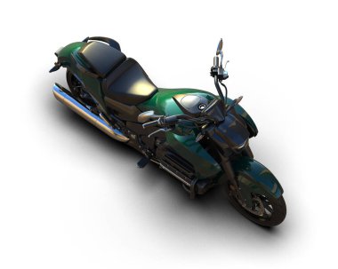 motorcycle isolated on white background. 3d rendering - illustration