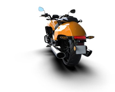motorcycle isolated on white background. 3d rendering - illustration