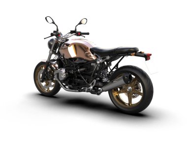 motorcycle isolated on white background. 3d rendering - illustration