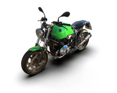 motorcycle isolated on white background. 3d rendering - illustration