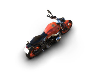 motorcycle isolated on white background. 3d rendering - illustration