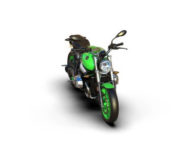 motorcycle isolated on white background. 3d rendering - illustration