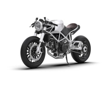 motorcycle isolated on white background. 3d rendering - illustration