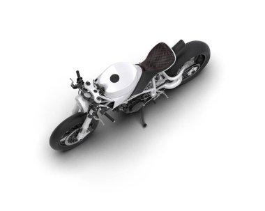 motorcycle isolated on white background. 3d rendering - illustration