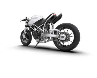 motorcycle isolated on white background. 3d rendering - illustration