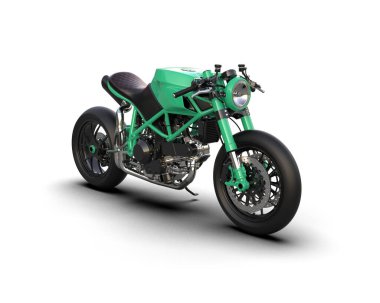 motorcycle isolated on white background. 3d rendering - illustration