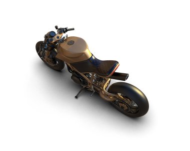 motorcycle isolated on white background. 3d rendering - illustration