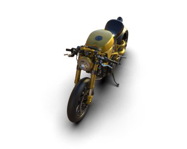 motorcycle isolated on white background. 3d rendering - illustration